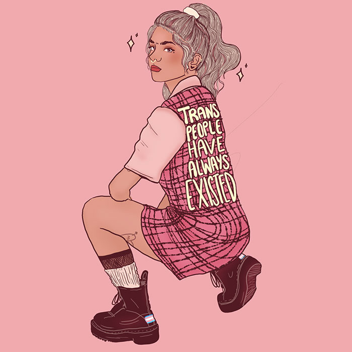 Trans people have always existed art bu liberal jane illustration
