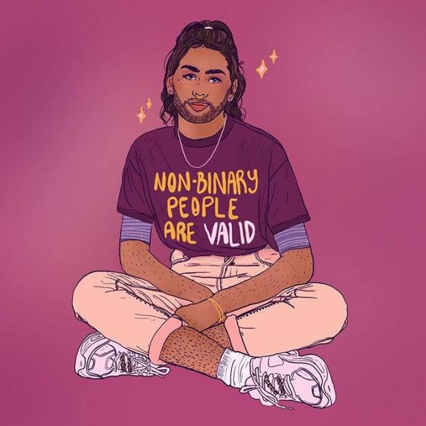 Non-binary people are valid art by liberal jane illustration